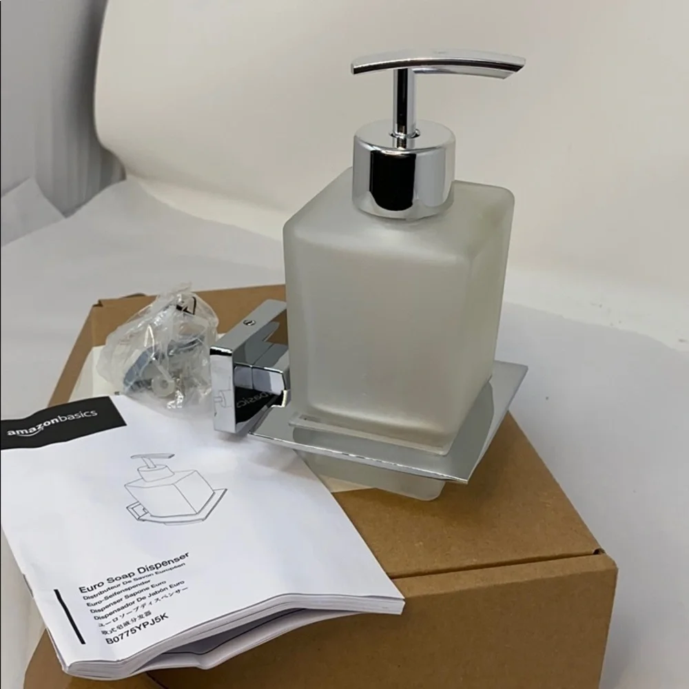 Euro Glass Chrome Wall Mounted Soap Dispenser NEW